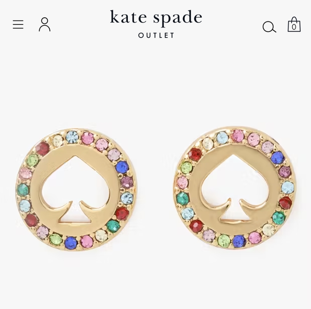 NWT Kate Spade Multicolor Spot The Spade Stud Earrings